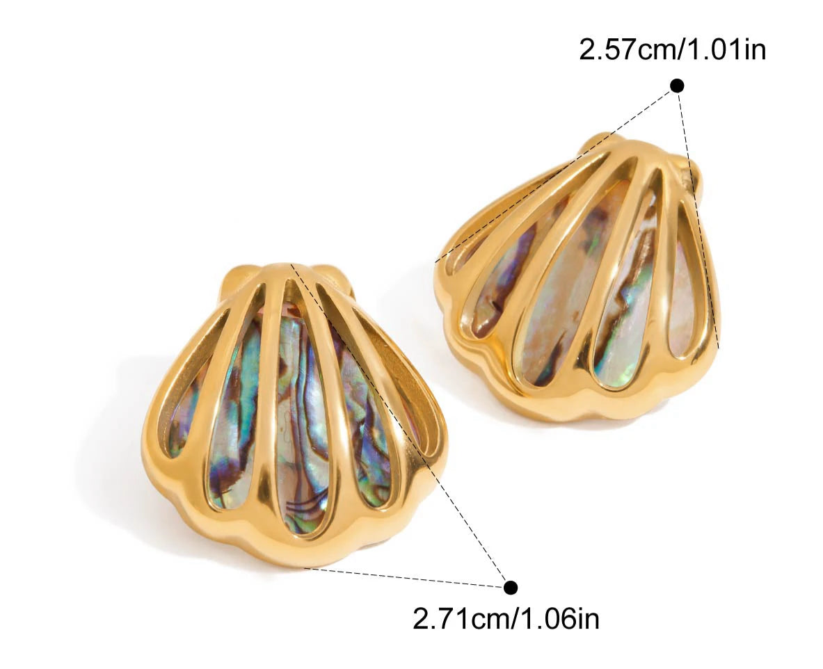 Golden Shell Bloom Earrings