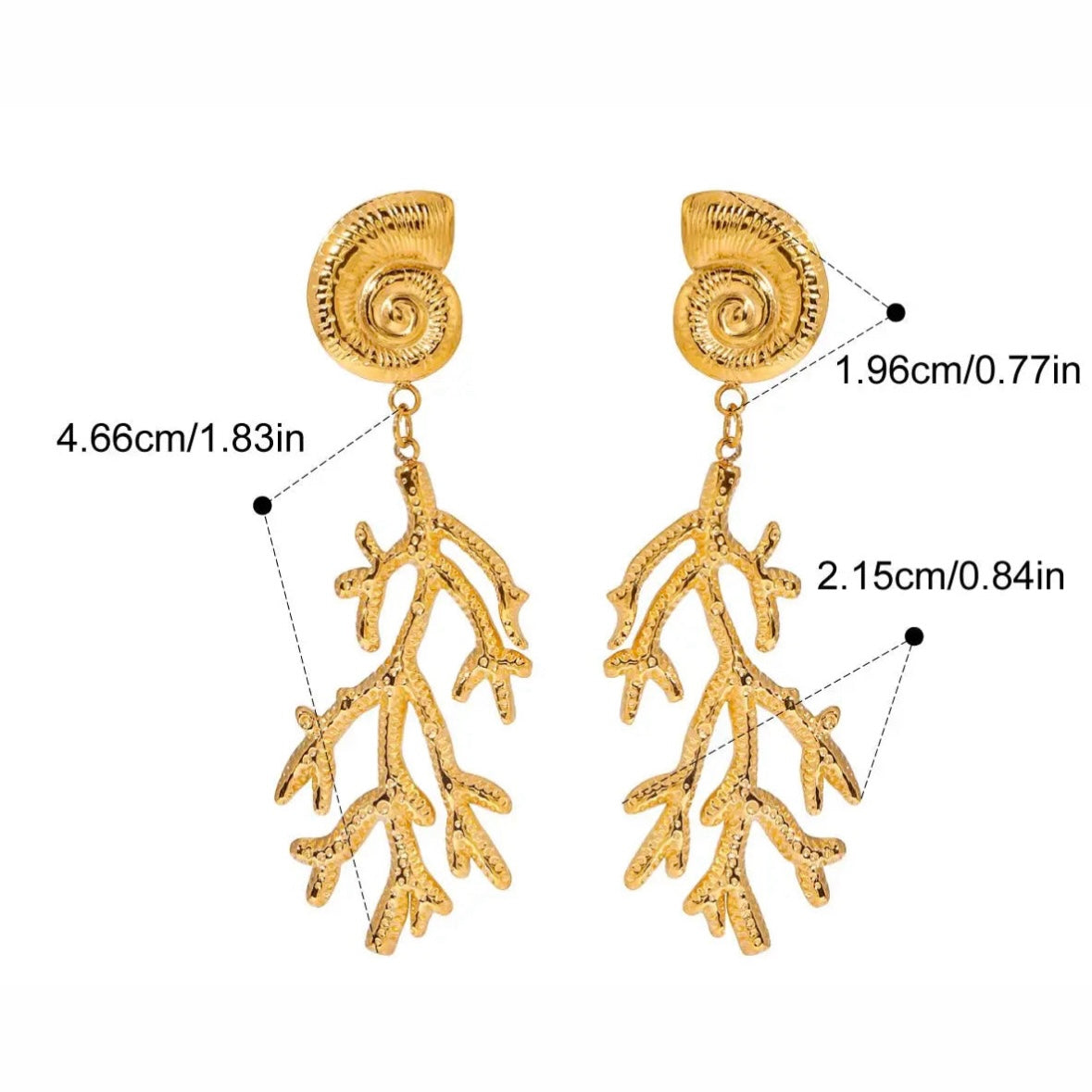 Golden Reef Whispers Earrings