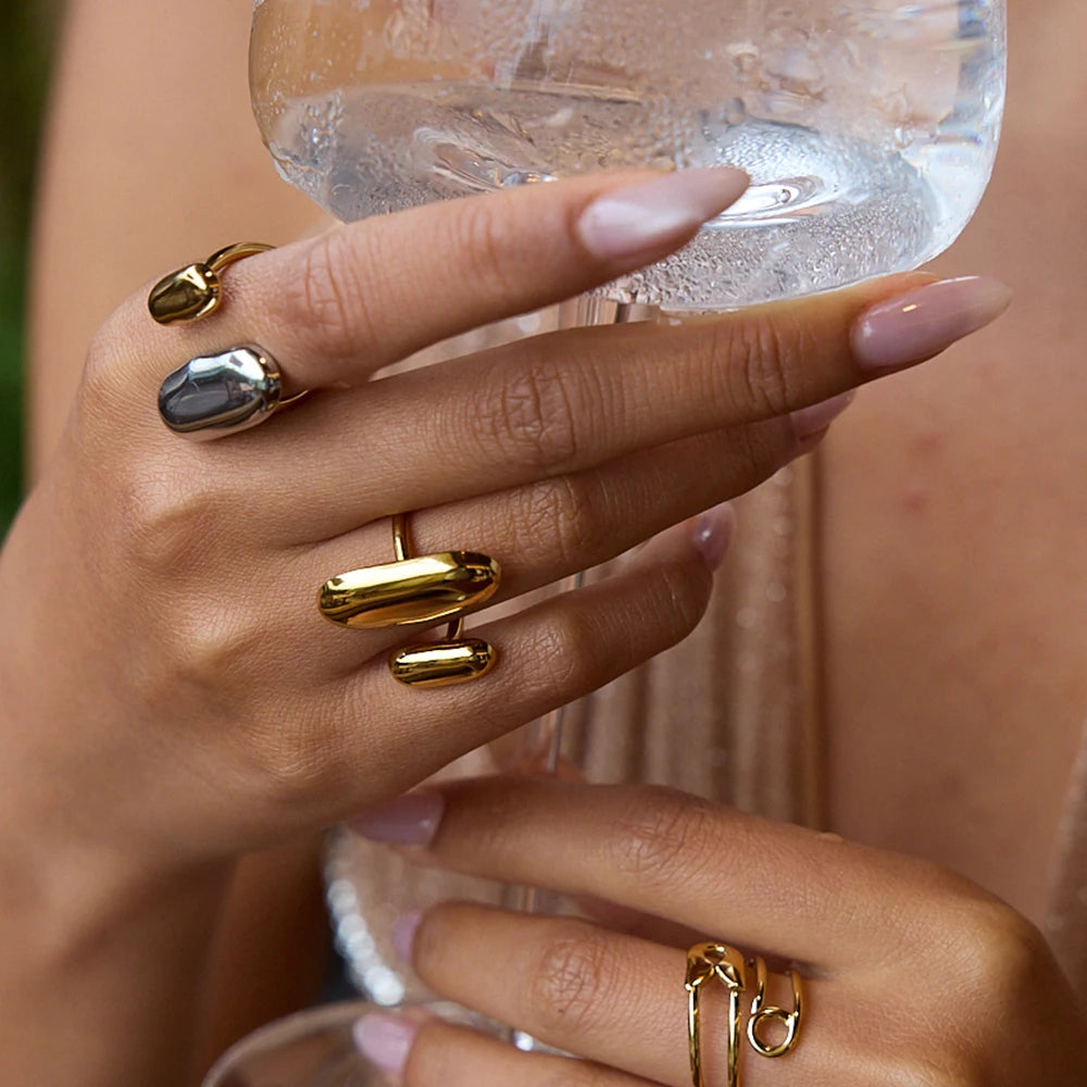 Lunar Pebble Rings