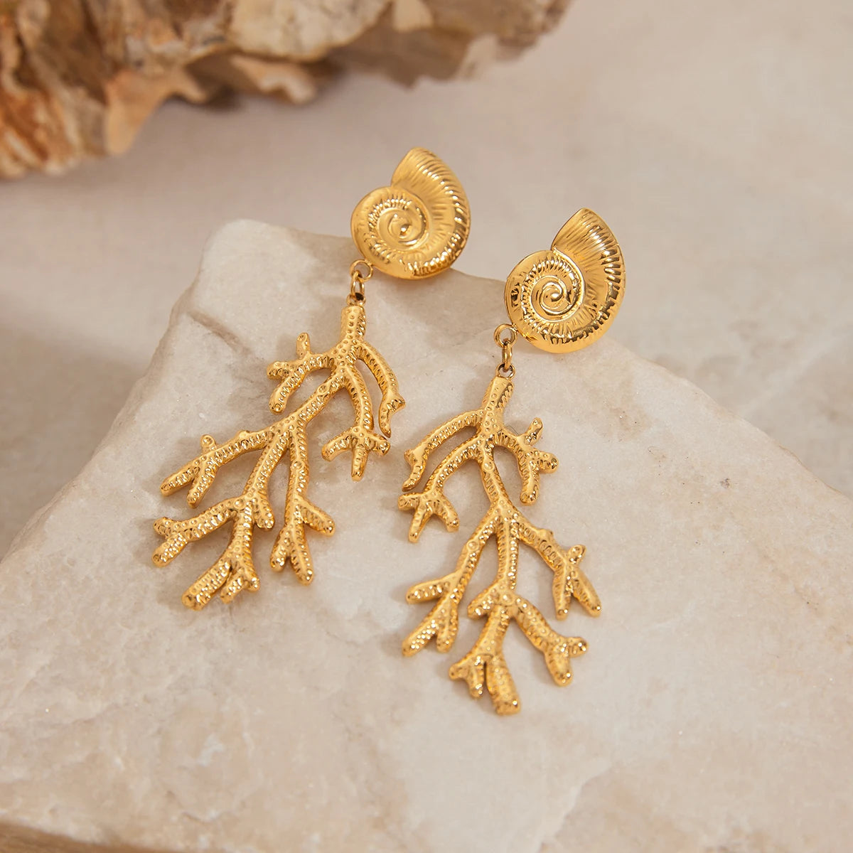 Golden Reef Whispers Earrings