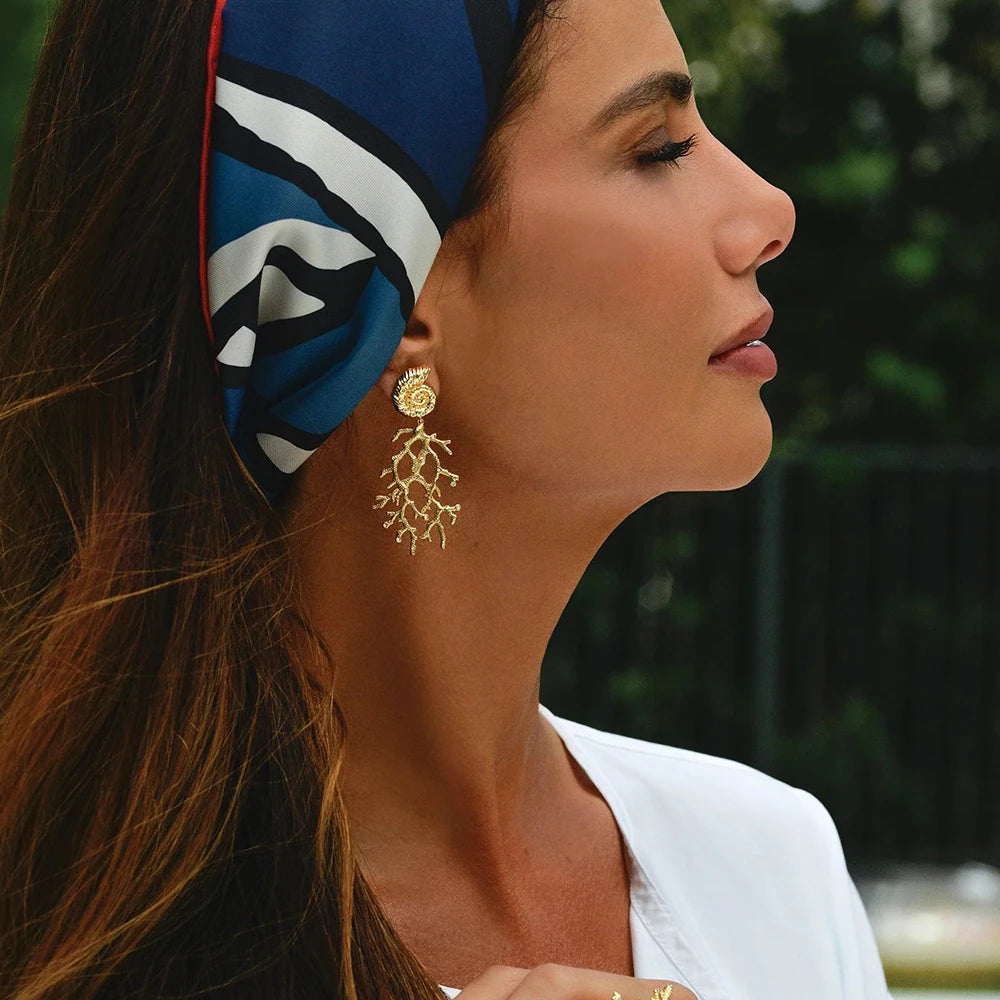 Golden Reef Whispers Earrings