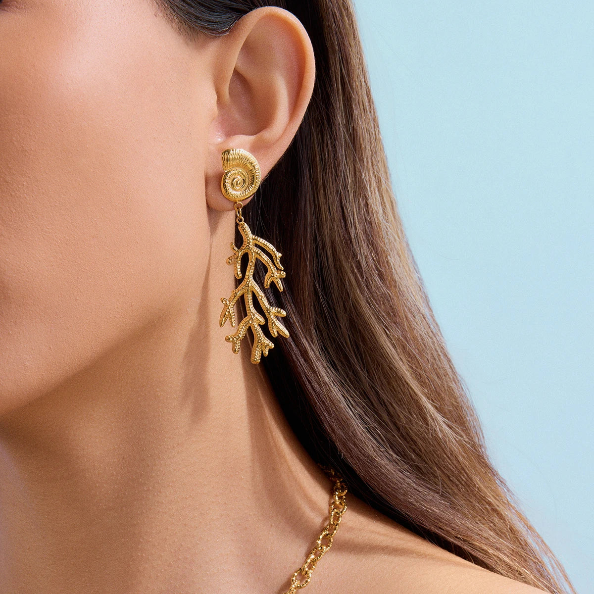 Golden Reef Whispers Earrings