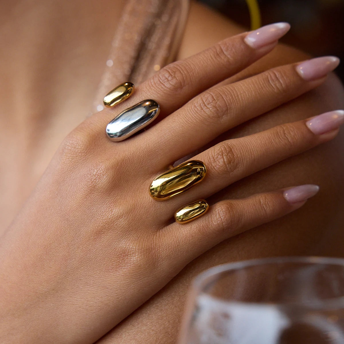 Lunar Pebble Rings