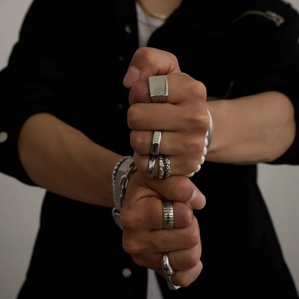 Desert Steel Echoes Rings