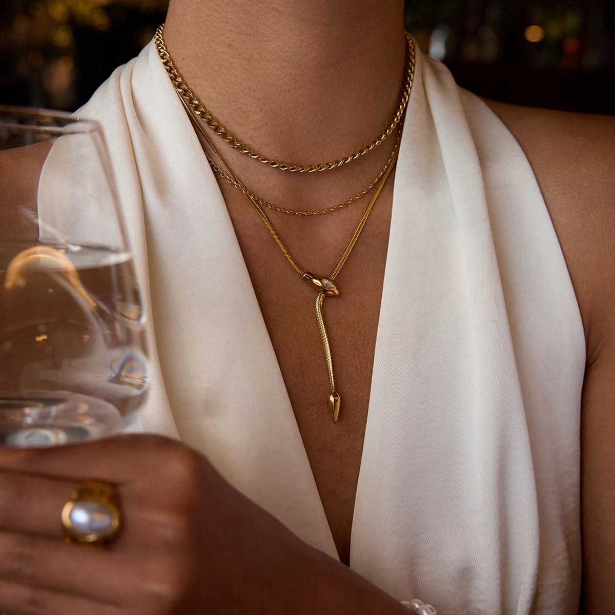 Golden Serpent Necklace
