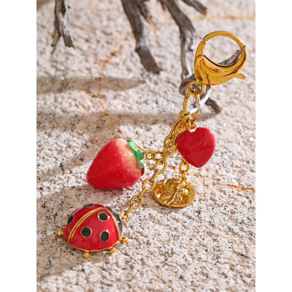 Strawberry Bloom Key Charm