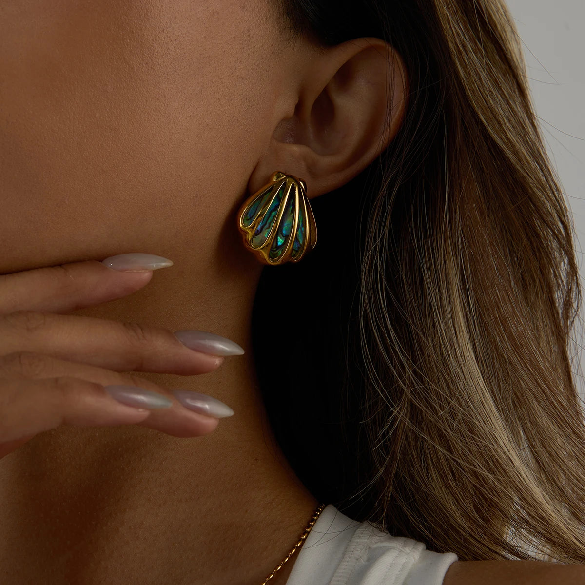Golden Shell Bloom Earrings