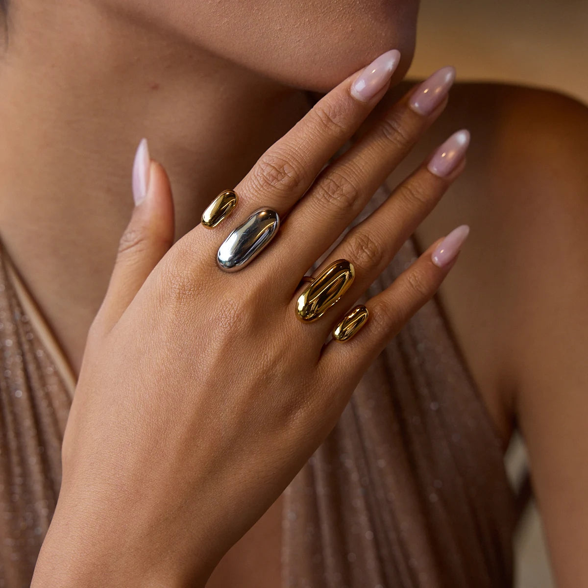 Lunar Pebble Rings