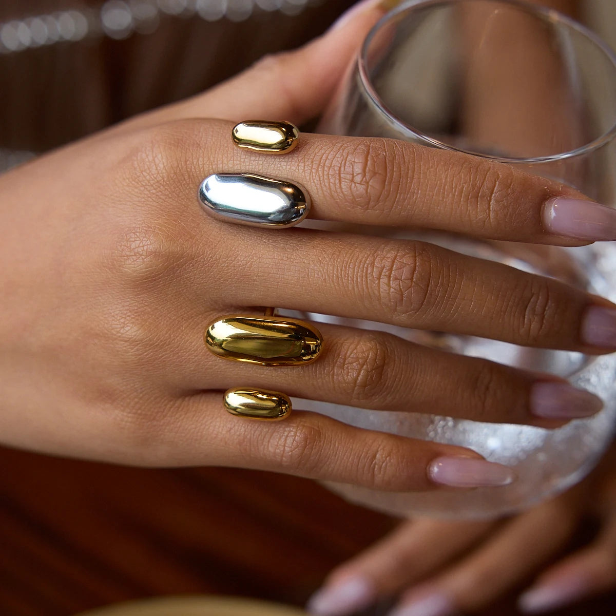 Lunar Pebble Rings