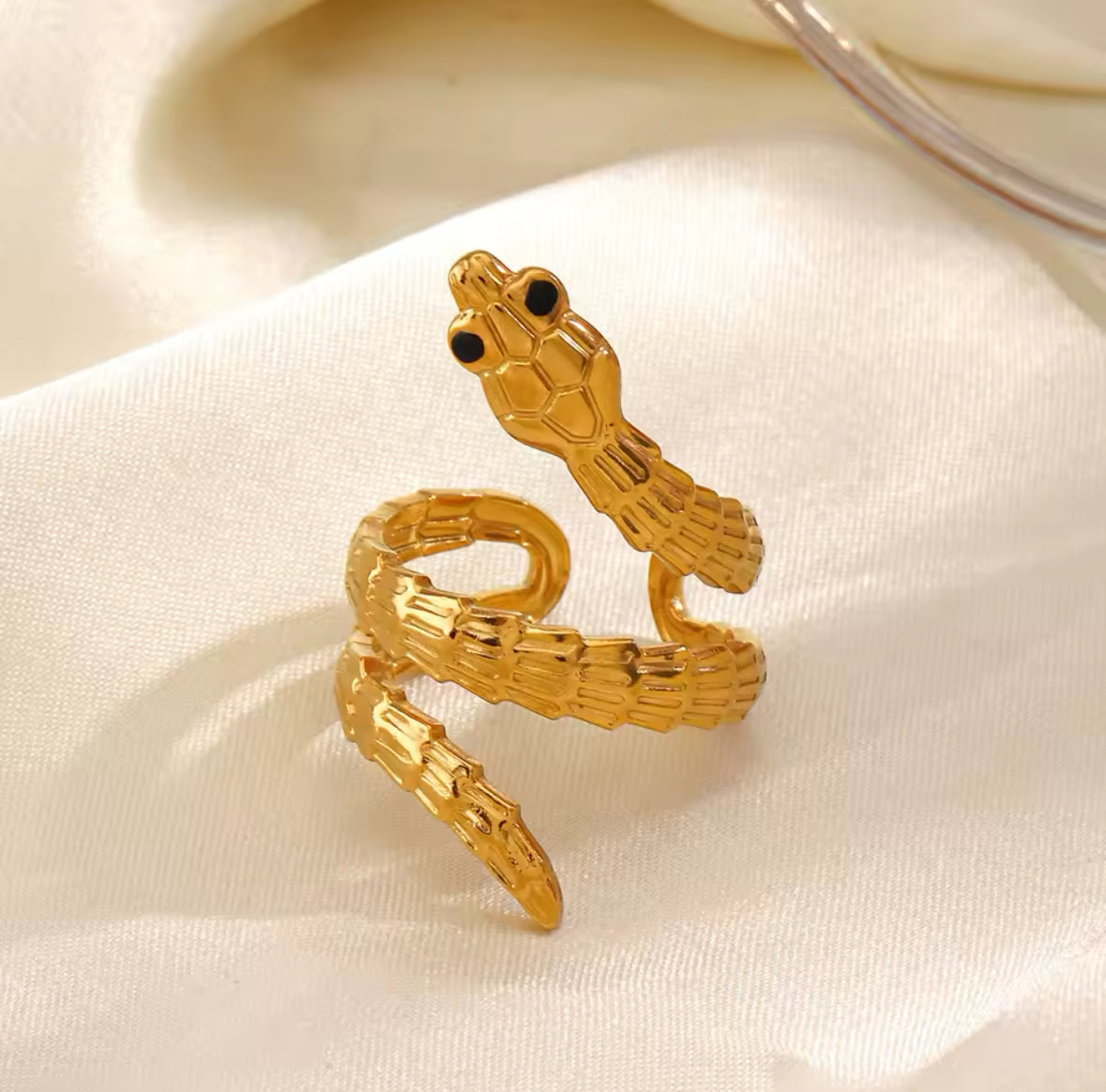 Golden Serpent Wrap Ring