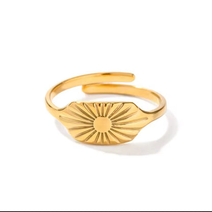 Sunburst Gold Adjustable Ring