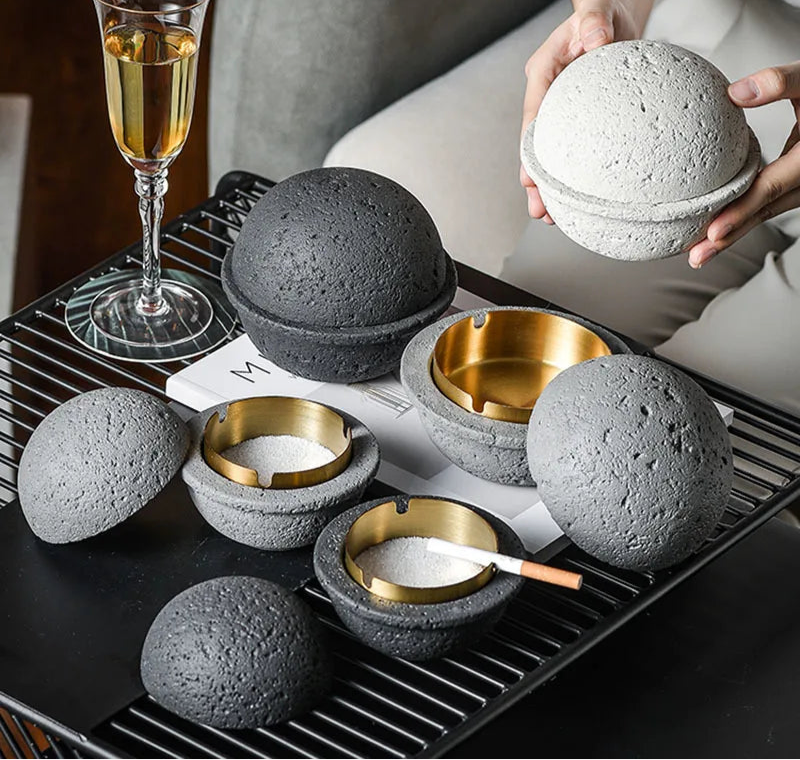 Spherical Concrete Ashtray