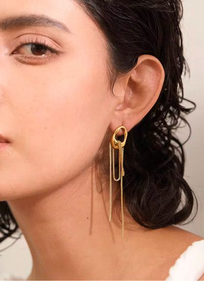 Golden Oasis Drape Earrings