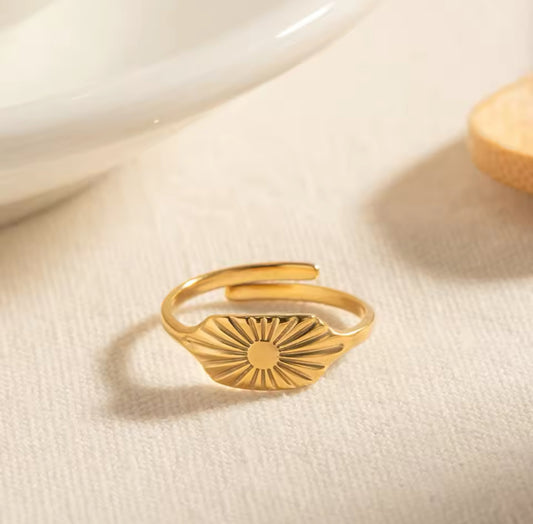 Sunburst Gold Adjustable Ring