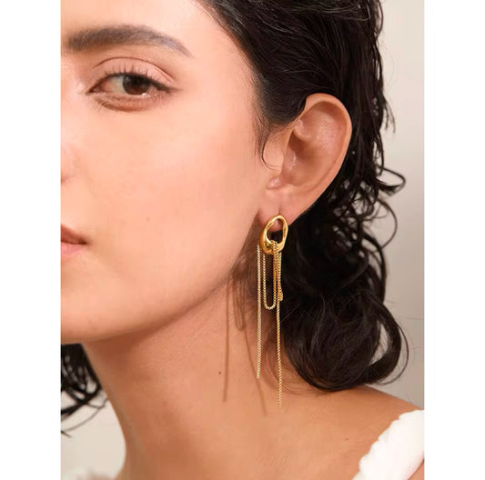 Golden Oasis Drape Earrings