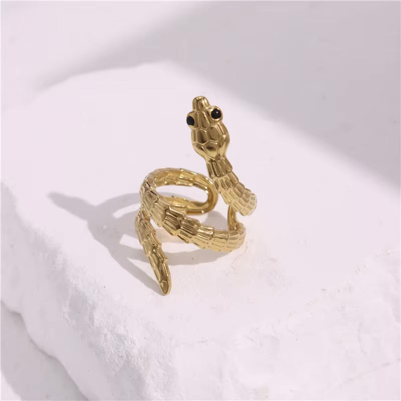 Golden Serpent Wrap Ring