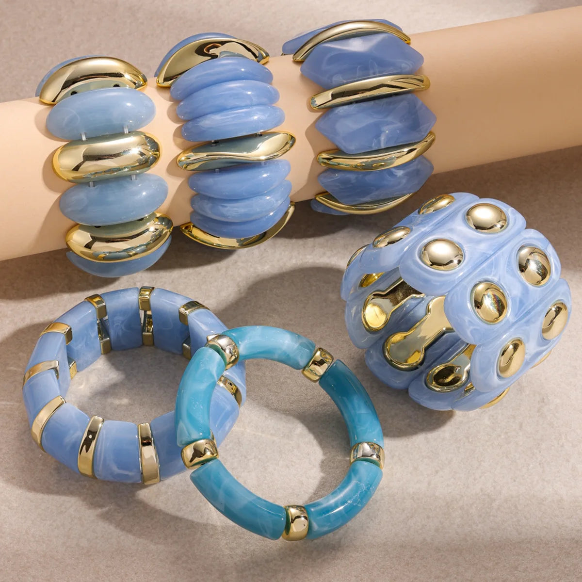 Boho Azure Waves Bangles