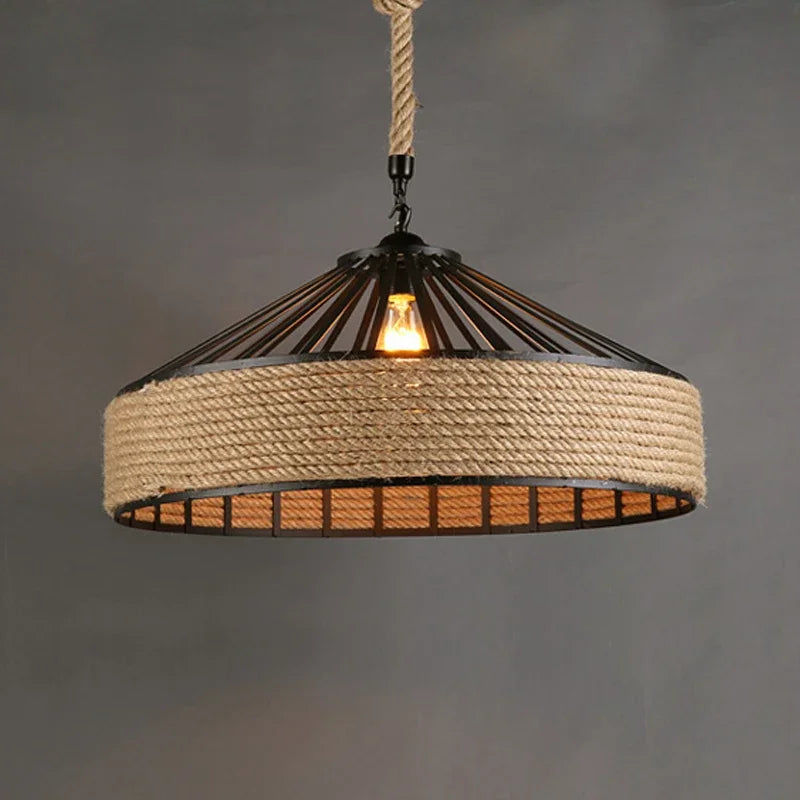 Vintage Aura Hemp Pendant Lamp