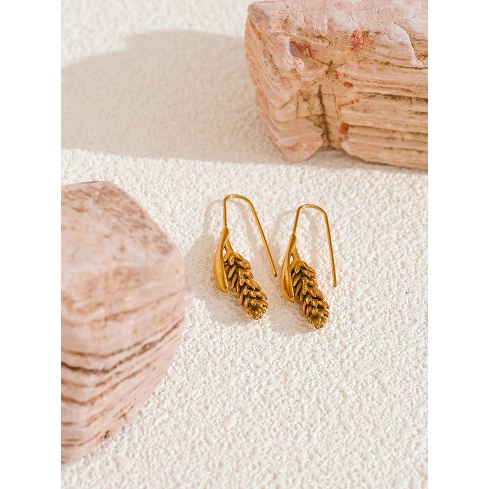 Wheat Charm Drop Earrings