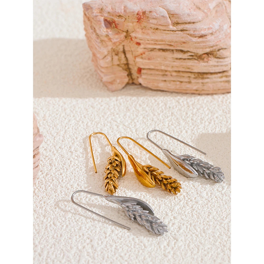 Wheat Charm Drop Earrings