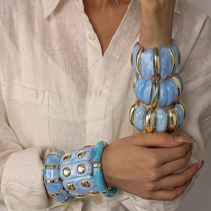 Boho Azure Waves Bangles