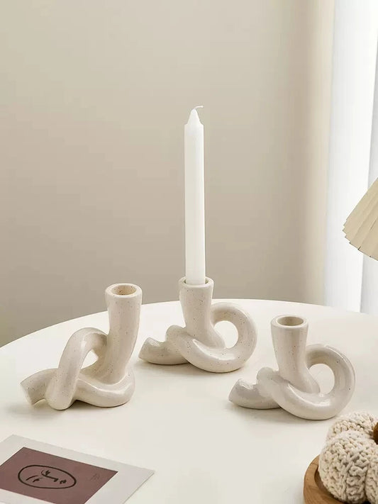 Knot Ceramic Candle Holders