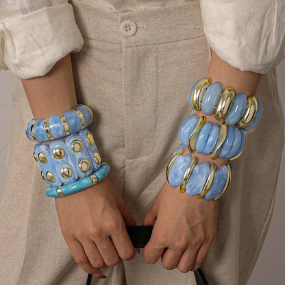Boho Azure Waves Bangles