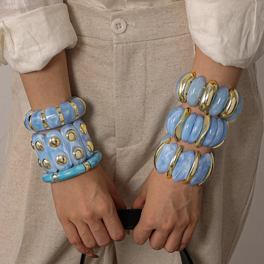 Boho Azure Waves Bangles