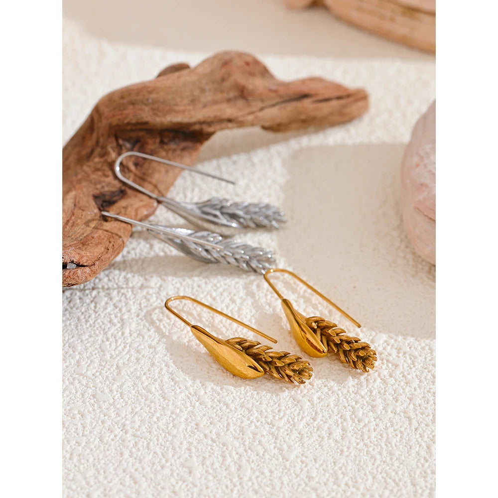 Wheat Charm Drop Earrings