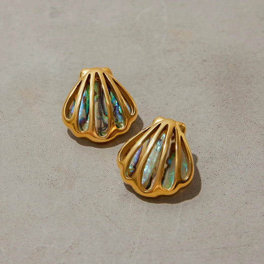 Golden Shell Bloom Earrings