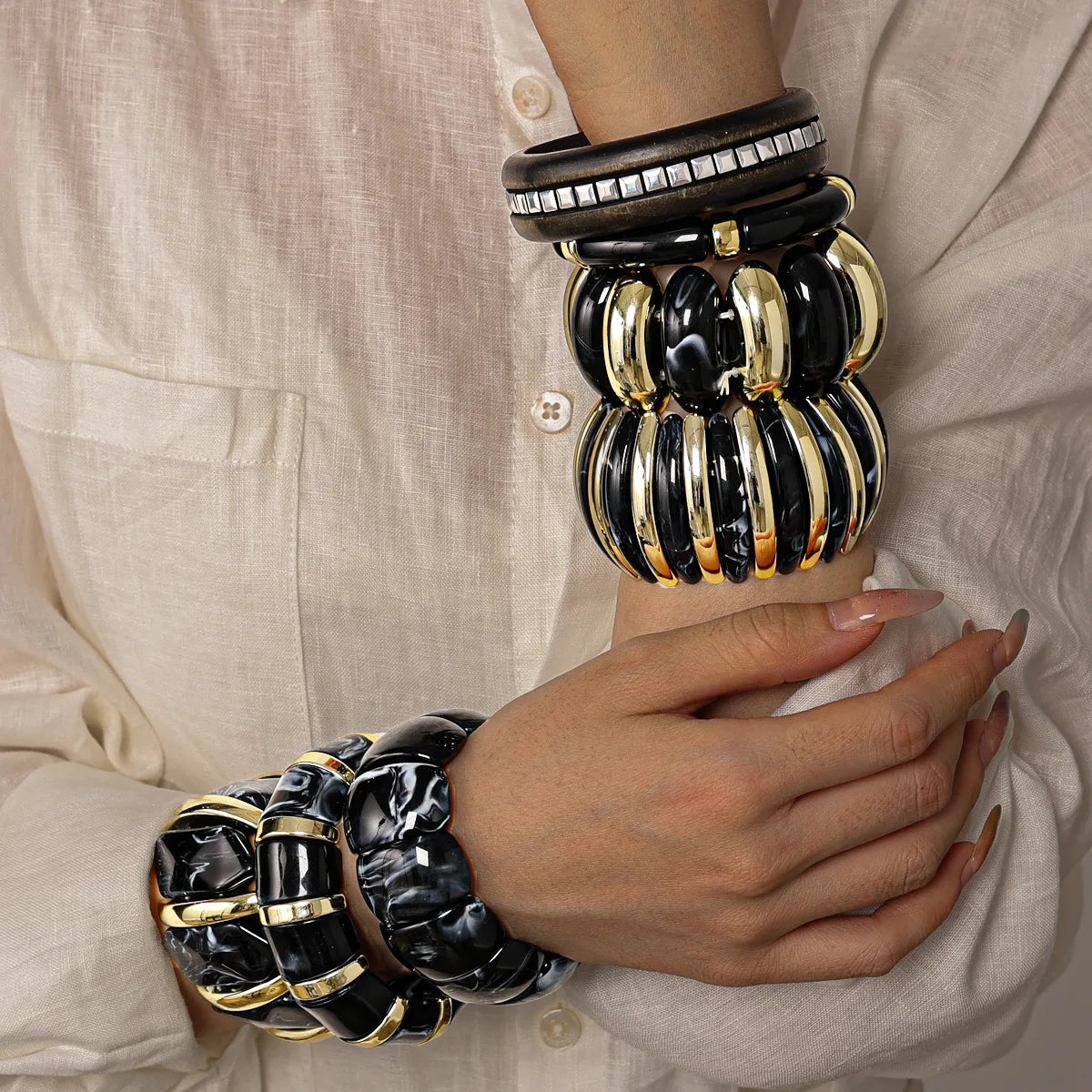 Midnight Eclipse Boho Bangle Set