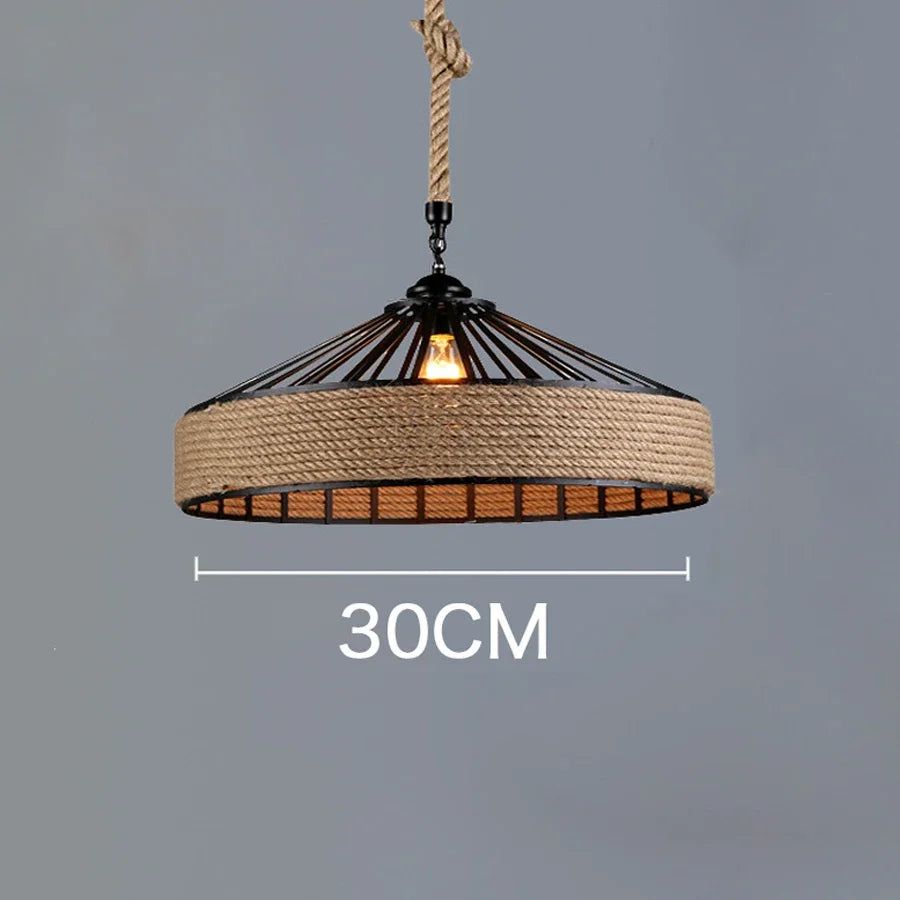 Vintage Aura Hemp Pendant Lamp