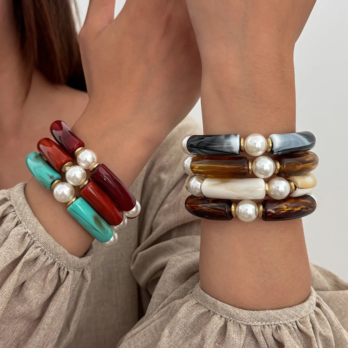 Boho Pearl Mirage Bangles